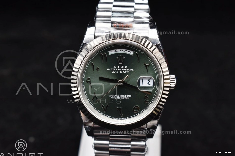 on SS 722 Dial DayDate 904L Green Bracelet JDF VR3255 Steel (Gain UrbanStyle President Arabic 40 Weight) V3 1218